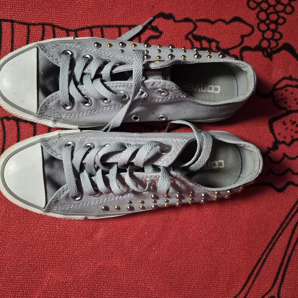 Converse Gray Studded Women's Sneakers